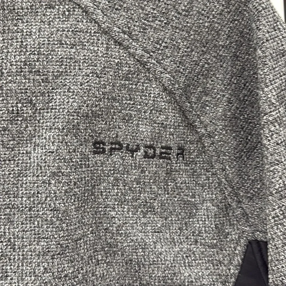 Spyder Quarter Zip Gray Black Jacket Size Medium